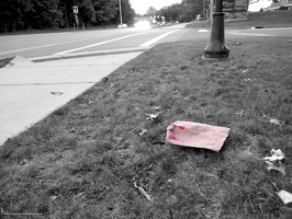 Discarded fast food bag
